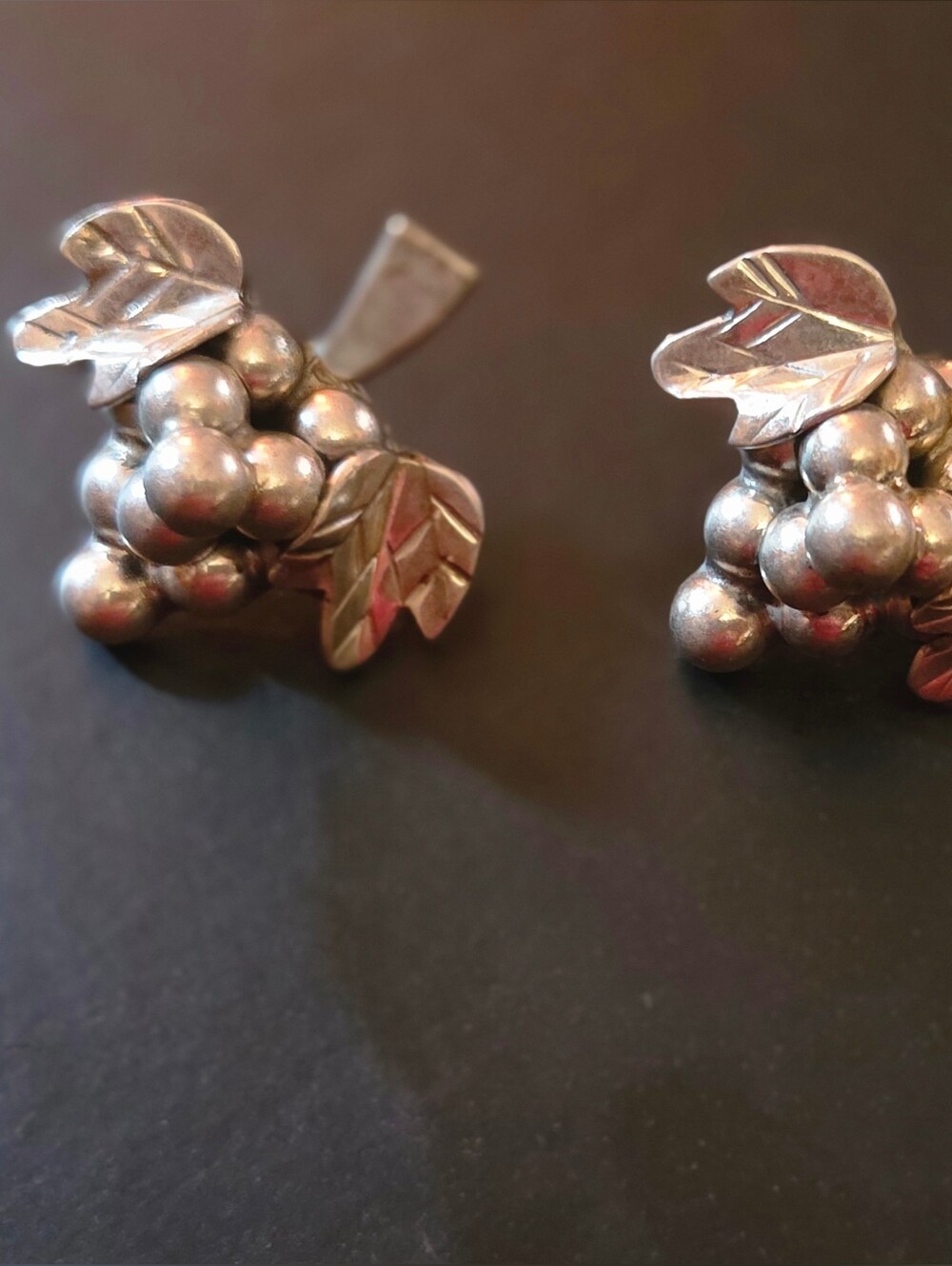 Vintage Sterling Silver  Grape Cluster Post Earrings
